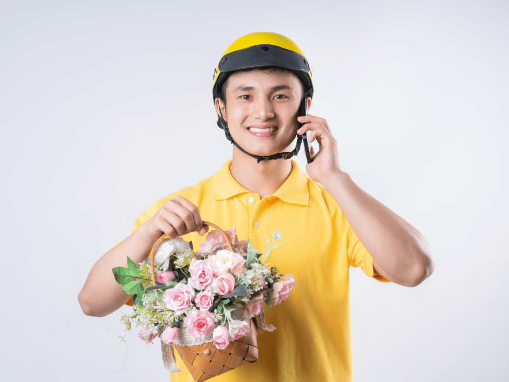 台南花束外送-鮮花外送員